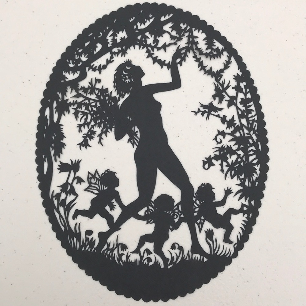 🔥ON SALE🔥Girl with Angles 💖 Handmade PaperCut Silhouette Scherenschn…